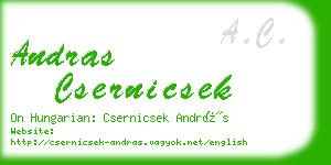 andras csernicsek business card
